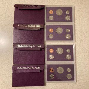 U.S. Mint Proof Sets 1985 Lot of 4